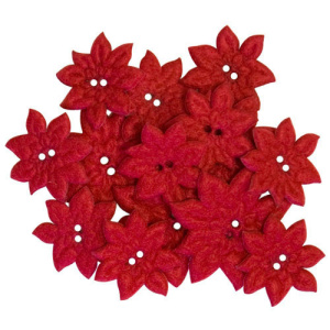 Пуговицы из войлока Favorite Findings Felt "Пуансетия". Арт 550001434               