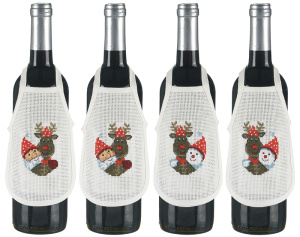 Набор для вышивания фартучков на бутылку "Рудольф". Арт 78-5214