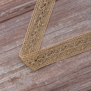 Мерсеризованное хлопковое кружево, 35 мм, цвет натуральный неокрашенный. Арт 2223/27