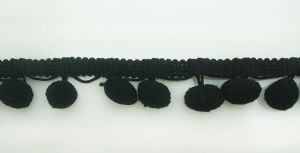 Тесьма с помпонами MATSA цвет черный. Арт 96923/1502