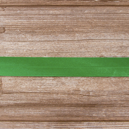 Косая бейка атласная 30 мм, 25 м, цвет 25, зеленый. Арт 6260-30мм-25            