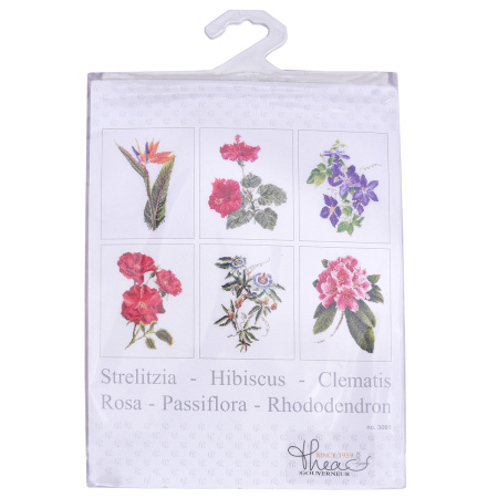 Набор для вышивания "Шесть цветочных мотивов", канва лён 36 ct. Арт 3081                    