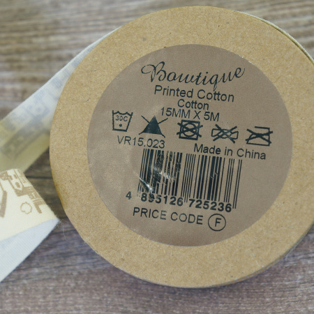 Лента хлопковая на картонной мини-катушке "Деревенский сюжет". Арт VR15.023