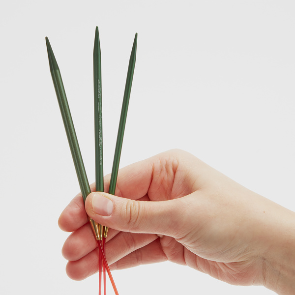 Спицы металлические круговые супергладкие addiChristmas, №6, 80 см.. Арт 705-2/6-80