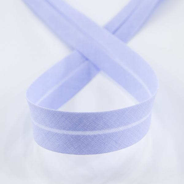 Косая бейка хлопок/полиэстер 20 мм, 25 м, цвет 115, лиловый. Арт 6120-20мм-115           