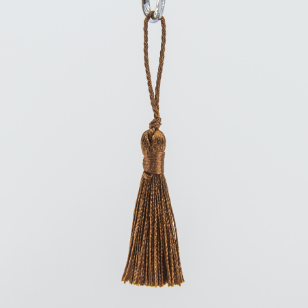 Кисть декоративная на шнуре, длина 45 мм, цвет шоколадный. Арт KY - 01-col.PE - 18