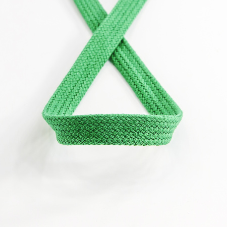 Шнур PEGA плоский, хлопковый, цвет зеленый, 12 мм. Арт 8421692408845