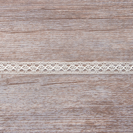 Мерсеризованное хлопковое кружево, 10 мм, цвет шампань. Арт 3517/72