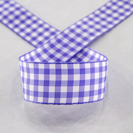 Лента с рисунком клетка SAFISA, 25 мм, 25 м, цвет 08, сиреневый. Арт 469-25мм-08             