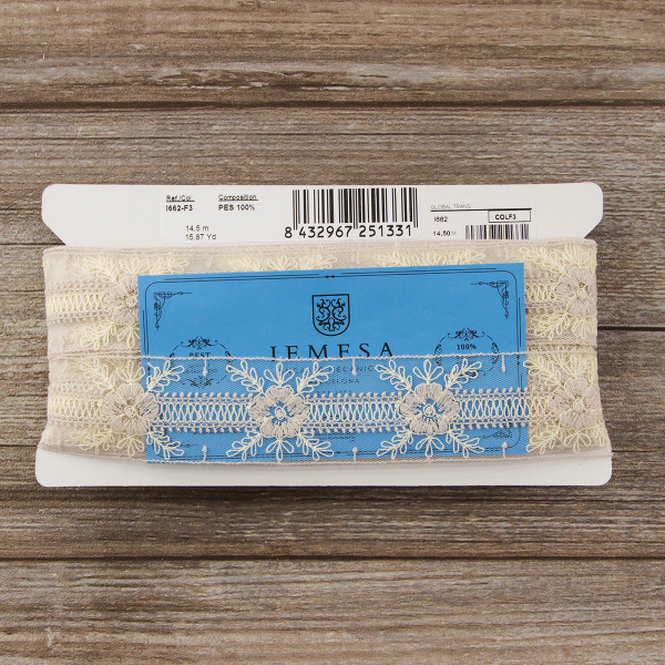 Вышивка на тюле, 40 мм, цвет розовый. Арт I662/F3