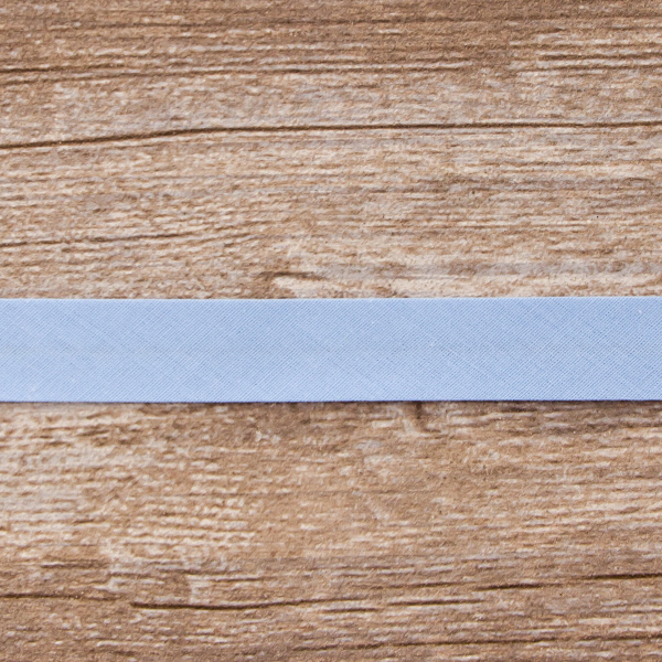 Косая бейка хлопок/полиэстер 20 мм, 25 м, цвет 65, серо-голубой. Арт 6120-20мм-65            