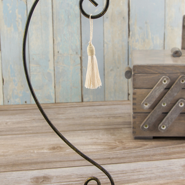 Кисть декоративная на шнуре, длина 60 мм, цвет абрикосовый. Арт KY - 03-col.PE - 2