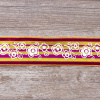 Лента с рисунком SAFISA, 38 мм, цвет бордо/желтый. Арт 25239-38-03