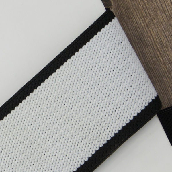 Резинка корсажная, 40 мм, цвет белый с черной окантовкой. Арт 822783740DP001