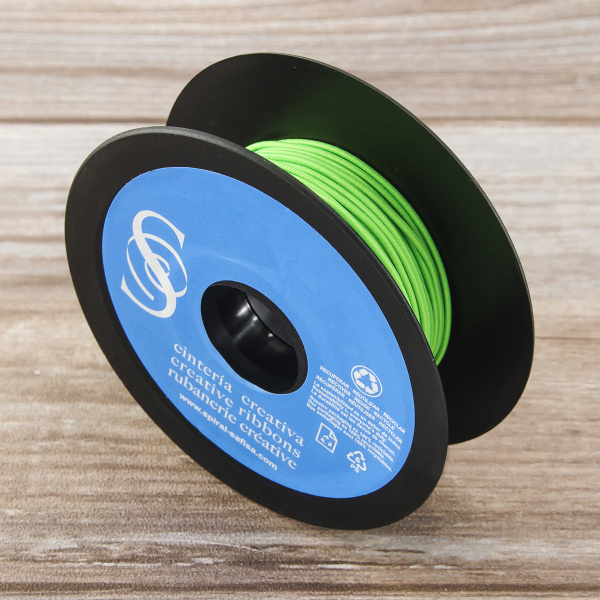 Резинка шляпная SAFISA, 1,5 мм, 25 м, цвет 203 неоновый салатовый. Арт 4730-1,5мм-203