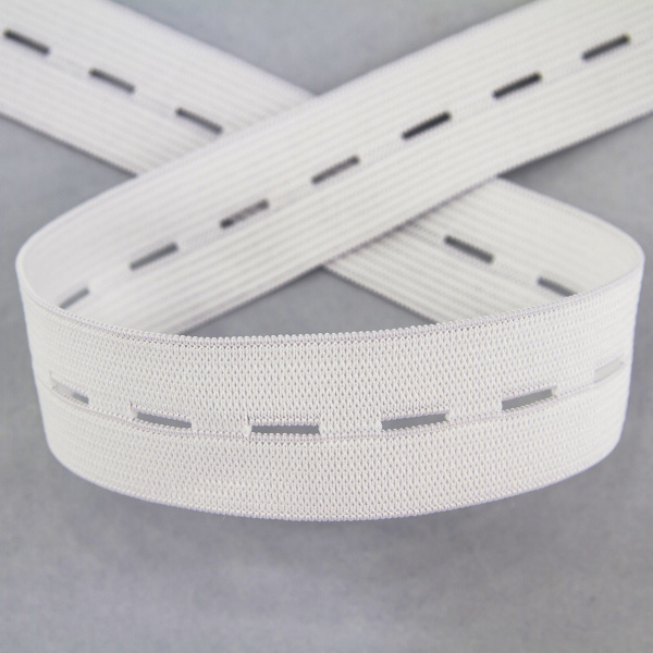Резинка перфорированная, 25 мм, цвет белый. Арт 854131116P1101          