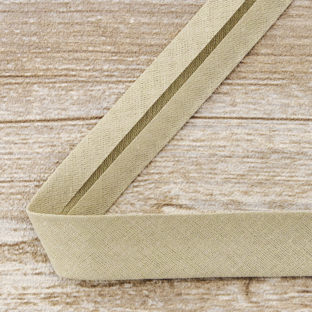 Косая бейка хлопок/полиэстер 20 мм, 25 м, цвет 27, светло-серый. Арт 6120-20мм-27            