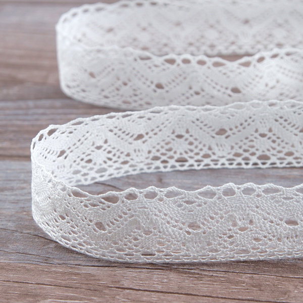 Мерсеризованное хлопковое кружево, 39 мм, белый. Арт 2144/01