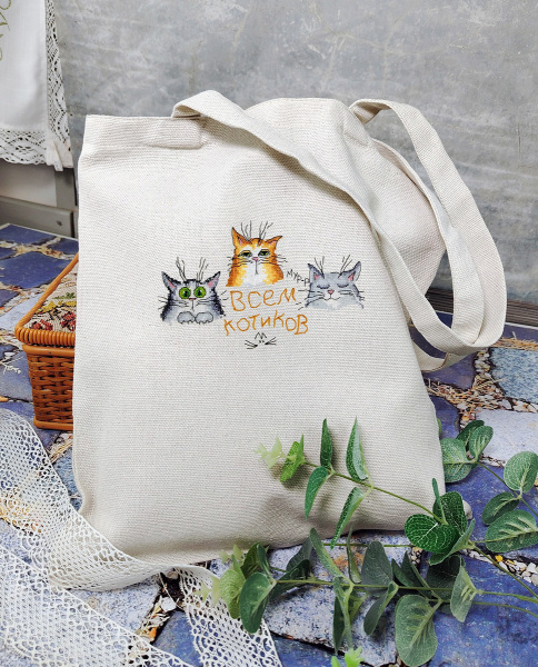 Набор для вышивания сумки "Котики". Арт 24.001.01
