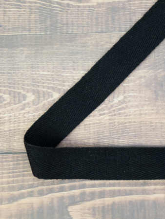 Тесьма киперная SAFISA, 20 мм, 25 м, цвет 01, черный. Арт 0270-20мм-01