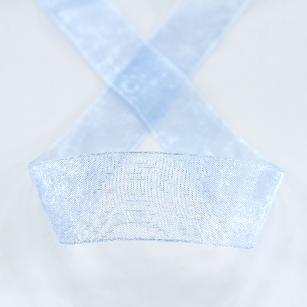 Лента органза SAFISA мини-рулон, 25 мм, 2,5 м, цвет 04, голубой светлый. Арт P00520-25мм-04          