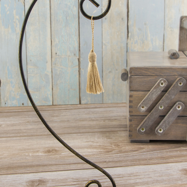 Кисть декоративная на шнуре, длина 60 мм, цвет песочный. Арт KY - 03-col.PE - 3