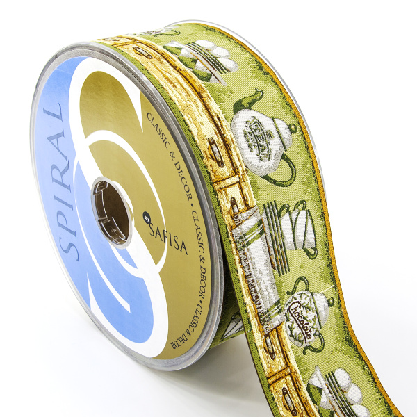 Лента жаккард SAFISA, 50 мм, 15 м, цвет 03. Арт 9211-50мм-03