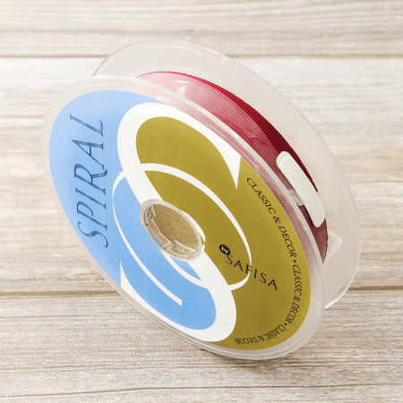 Лента репсовая SAFISA, 25 мм, 25 м, цвет 84 вишневый. Арт 350-25мм-84