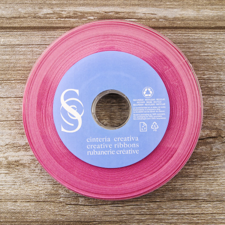 Косая бейка хлопок/полиэстер 20 мм, 25 м, цвет 49, фуксия. Арт 6120-20мм-49            