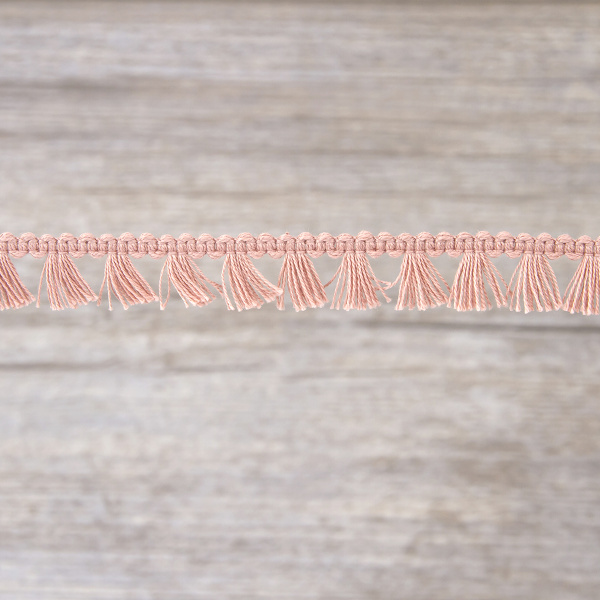 Тесьма декоративная, 16 мм, с бахромой, цвет розовый. Арт 2204/F3