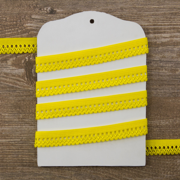 Резинка отделочная ажурная, цвет желтый. Арт 12404/9044
