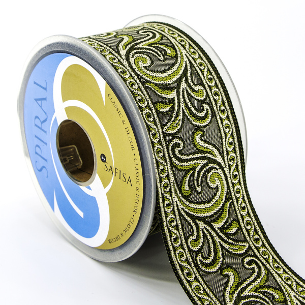 Лента жаккард SAFISA, 50 мм, 15 м, цвет 3. Арт 9079-50мм-3             