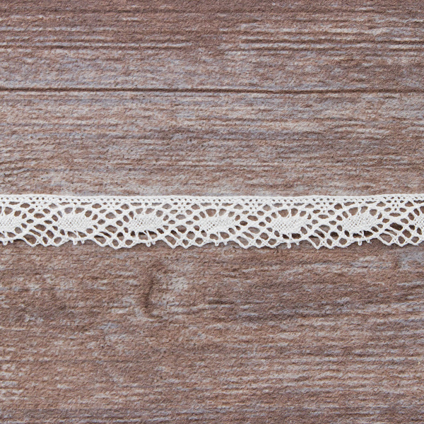 Мерсеризованное хлопковое кружево, 16 мм, белый. Арт 2106/01