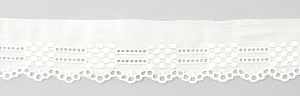 Шитье-вышивка на батисте, 25 мм, цвет белый