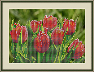 Набор для вышивания бисером «Тюльпаны». Арт Л326