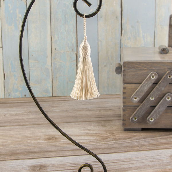 Кисть декоративная на шнуре, длина 85 мм, цвет абрикосовый. Арт KY - 05-col.PE - 2