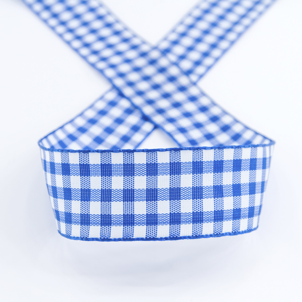 Лента с рисунком клетка SAFISA, 25 мм, 25 м, цвет 13, синий. Арт 469-25мм-13             