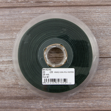 Косая бейка атласная 20 мм, 25 м, цвет 97, болотный. Арт 6260-20мм-97