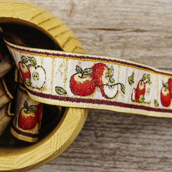 Лента жаккард SAFISA, 25 мм, 15 м, цвет 02. Арт 9217-25мм-02