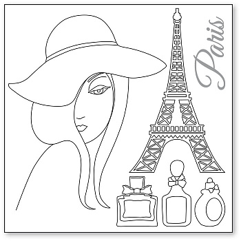 Салфетка рисовая с контуром, "Париж". Арт DFTM05