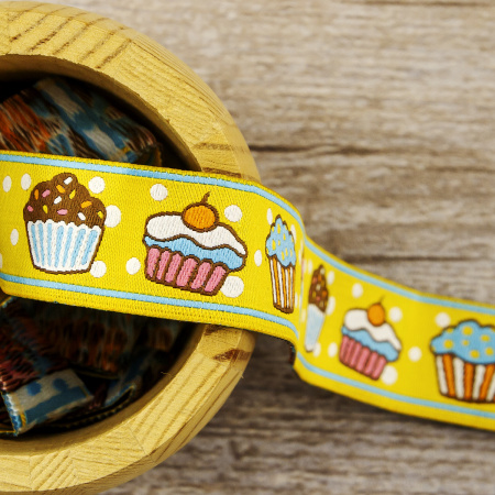 Лента жаккард SAFISA, 25 мм, 15 м, цвет 03. Арт 9176-25мм-03