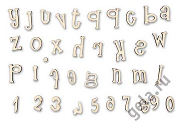 Заготовка для декупажа, алфавит и цифры. Арт KLS89S                  