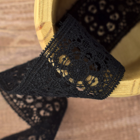 Гипюр, 41 мм, цвет черный. Арт K048/14