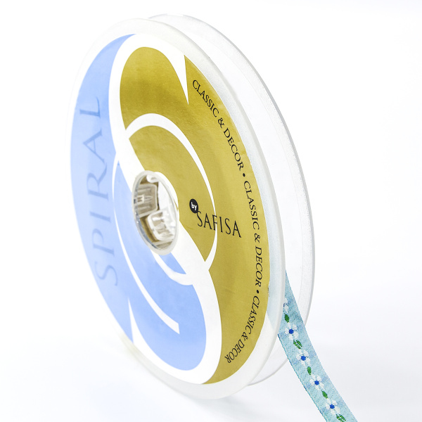 Лента жаккард SAFISA, 10 мм, 15 м, цвет 01. Арт 9160-10мм-01