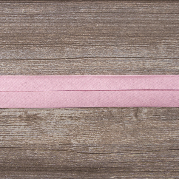 Косая бейка хлопок/полиэстер на блистере, 30 мм, 2,5 м, цвет 05, розовый. Арт P06120-30мм-05          