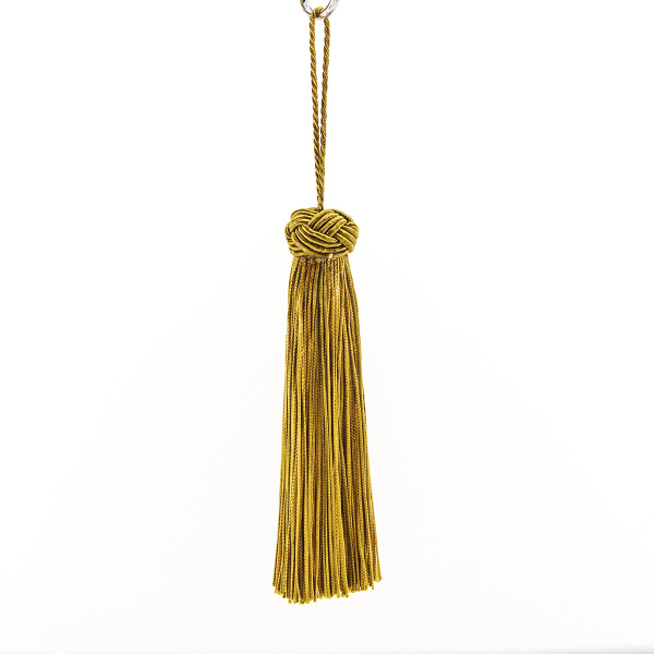 Кисть декоративная на шнуре, длина 120 мм, цвет ярко-коричневый. Арт KY - 07-col.PE - 16/35