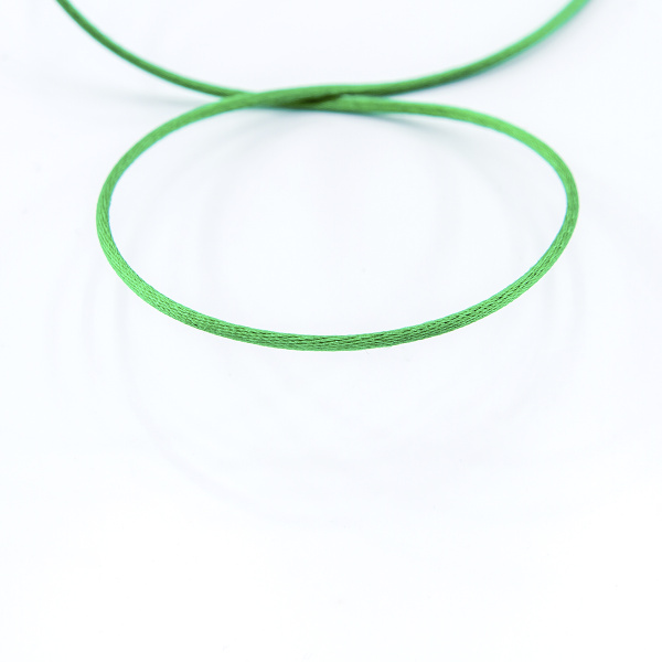 Шнур атласный мини-рулон, 2 мм, 4,5 м, цвет 25, зеленый. Арт P00462-2мм-25           