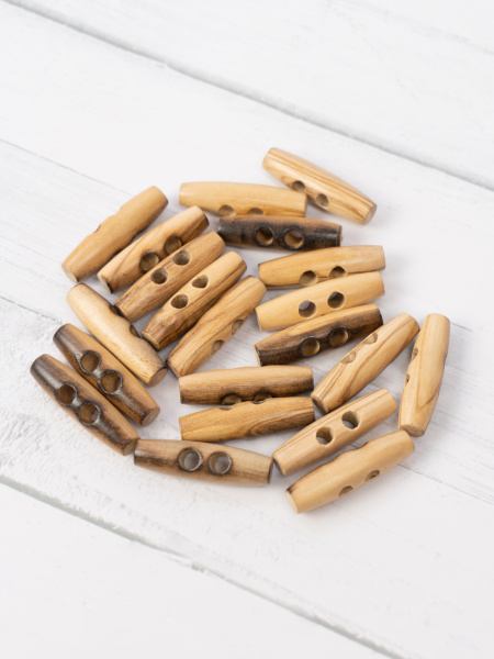 Пуговица-клевант (бочонок) CONCEPT Button of Olive Wood, размер 64, дерево, цвет натуральный. Арт 1310X-064-COL.NAT