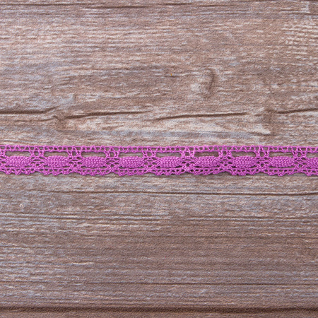 Мерсеризованное хлопковое кружево, 15 мм, цвет лавандовый. Арт 1798/88                 