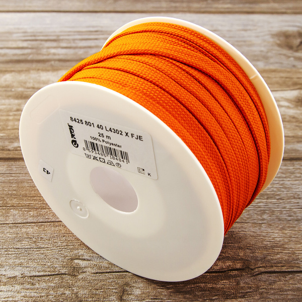 Шнур PEGA плоский, полиэстровый, цвет оранжевый, 10 мм. Арт 842580140L4302